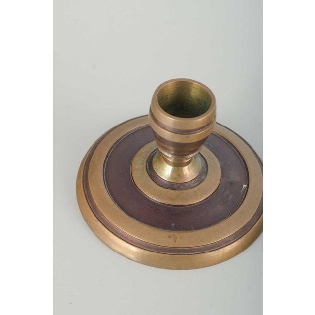 Art Deco Brass Candlesticks from CAWA, Denmark, 1940s, Set of 2 For Sale - Image 3 of 5