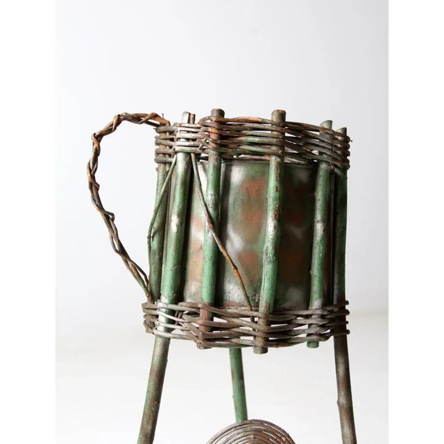 Antique Folk Art Twig Plant Stand For Sale - Image 9 of 12