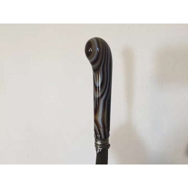 19th Century Antique 19th Century English Pistol Handled Knives with Agate Handles - A Pair For Sale - Image 5 of 13