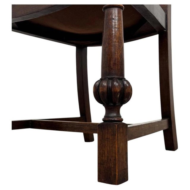 Early 20th Century Antique English Edwardian Oak Dining Chairs, Set of 4 For Sale - Image 3 of 8