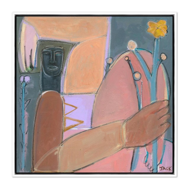 Rebecca Jack Marigold by Rebecca Jack in White Frame, Medium Art Print on Canvas For Sale - Image 4 of 4