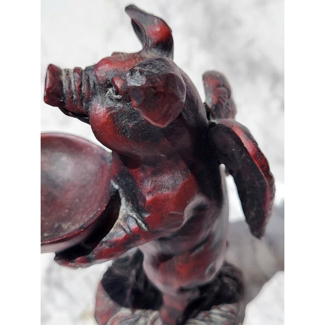 Wood Red Boxwood Japanese Netsuke Pig Figurine For Sale - Image 7 of 11