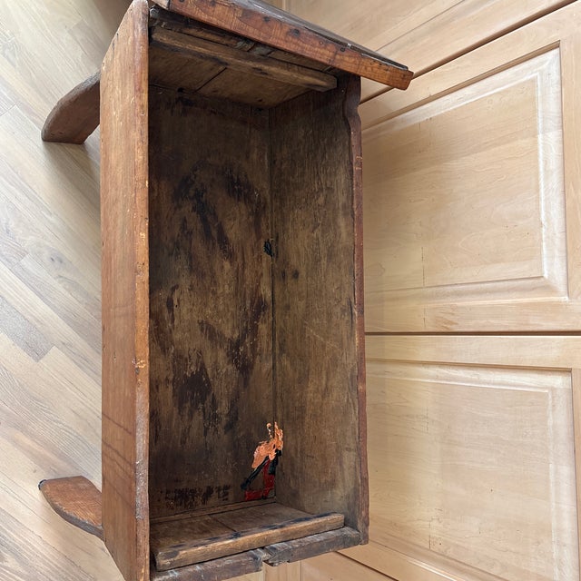 Brown Antique Early American Primitive Pine Wood Dough Box Table Circa 1750 For Sale - Image 8 of 12