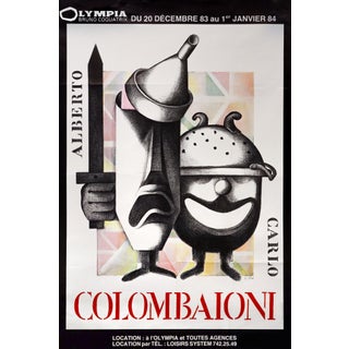 1984 Original Vintage French Circus Poster, Colombaioni For Sale