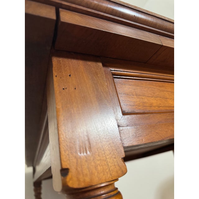 19th-Century English Howard & Sons Mahogany Library Writing Table Desk For Sale - Image 12 of 14