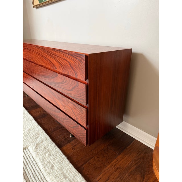 Wood Vintage Mid Century MCM Danish Rosewood Dresser by Arne Wahl Iversen for Vinde Mobelfabrik For Sale - Image 7 of 13