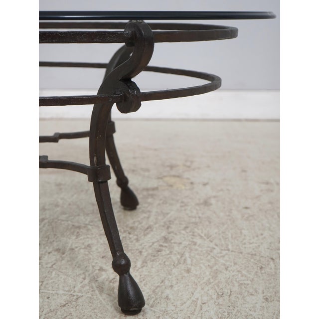 Wrought Iron Base Glass Top Coffee Table For Sale - Image 4 of 13