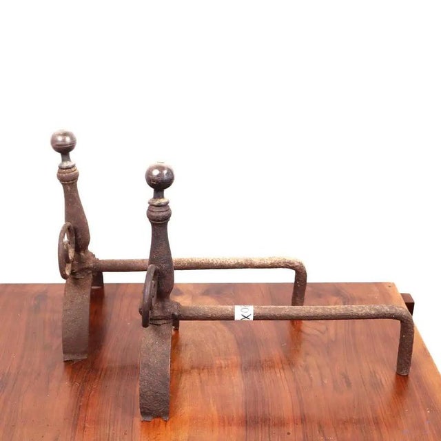 Wrought Iron Andirons, Set of 2 For Sale - Image 6 of 8