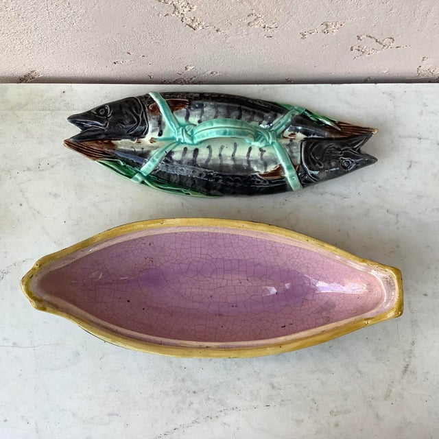 Dark Gray 19th-Century English Majolica Fish Mackerel Tureen For Sale - Image 8 of 10