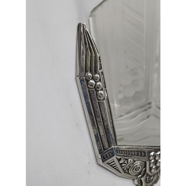 French Art Deco Wall Sconces by Les Etablissements Jean Gauthier Ejg 1930 France - A Pair For Sale - Image 10 of 12