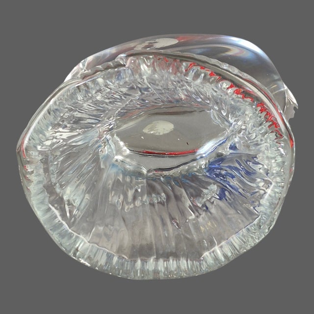 Vintage Murano Fish Inside Bag Blue Ribbon Art Glass Paperweight Trinket Holder Desk Art Original Label For Sale - Image 9 of 11