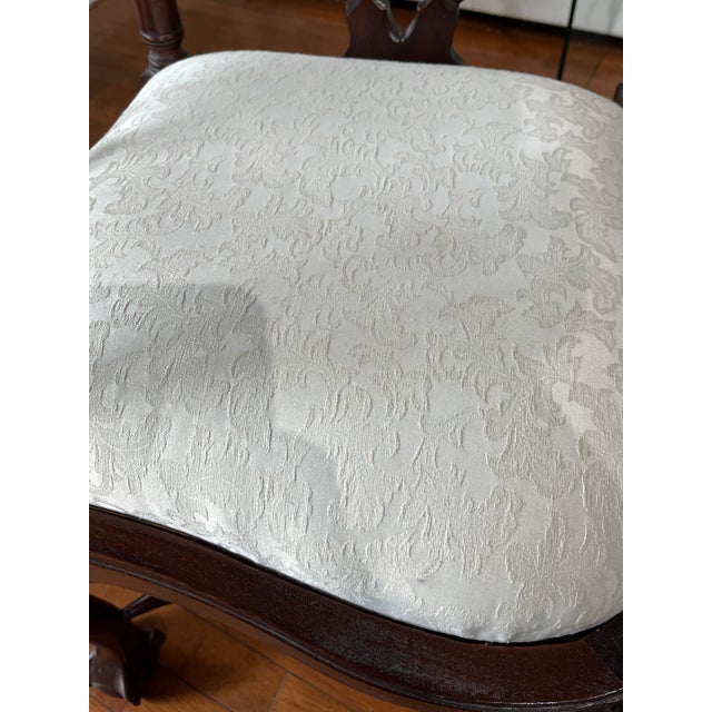 1990s Chippendale-Style Hand-Carved Mahogany Corner Chair For Sale In Denver - Image 6 of 12