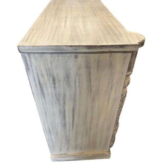 Modern Goth Carved Acacia Wood 2-Door Accent Cabinet For Sale - Image 4 of 8