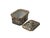 This export porcelain rectangular box and cover features a gently domed lid centered with a fluted, gilt-accented bud...