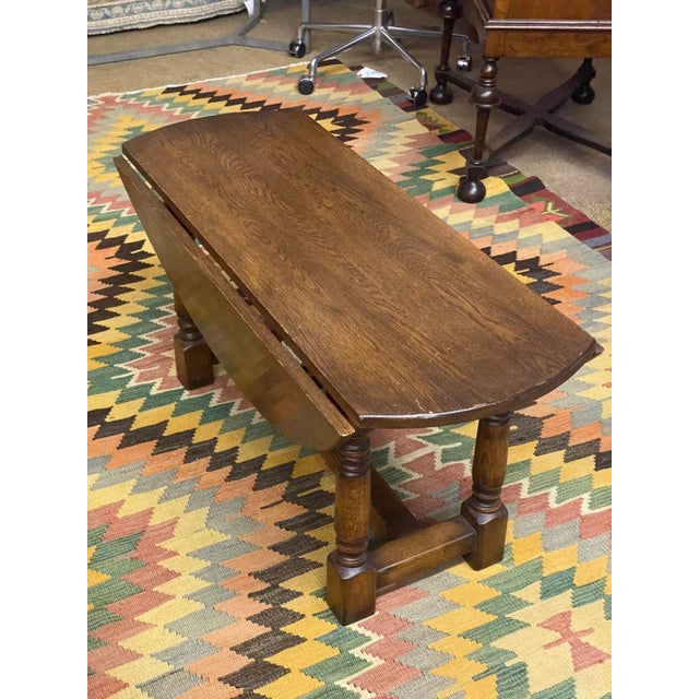 Mid 20th Century English Oak Drop Leaf Coffee Table For Sale - Image 13 of 13