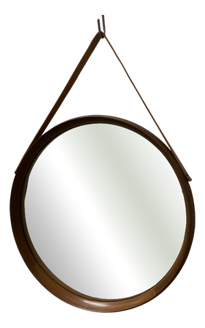 Round Teak Mirror, 1980s