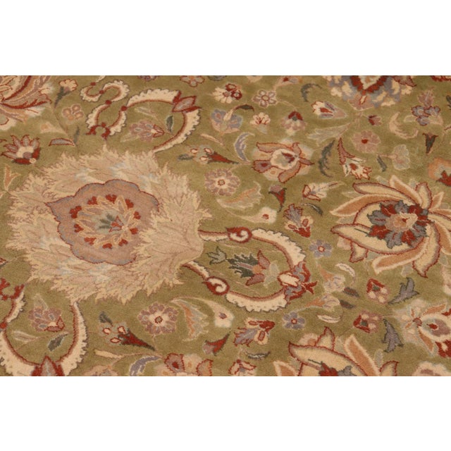 Textile 1980s Rena Green/Tan Wool Rug - 10'2'' X 13'9'' For Sale - Image 7 of 7