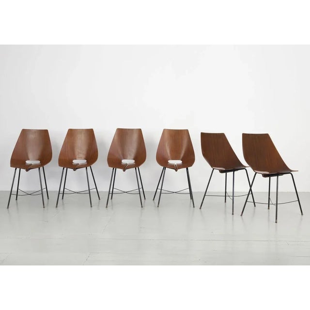 This set of six Italian bentwood chairs was made in the 1960s by Societa Compensato Curvato. The design was numbered by...