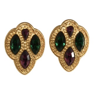 Napier Vintage Gold-Plated Byzantium Earrings, Pair For Sale