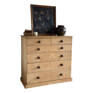 Large Antique English Pine Dresser/Chest of Drawers For Sale