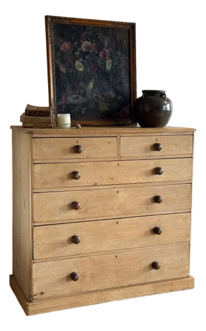 Large Antique English Pine Dresser/Chest of Drawers