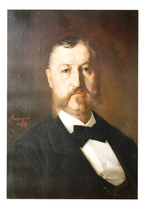Auguste Francois Roumegous, Portrait Composition, 1877, Oil Painting on Panel, Framed