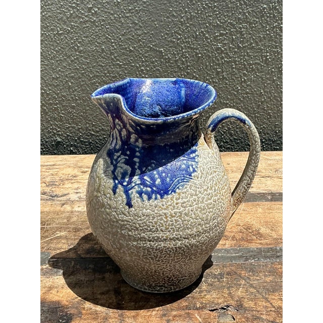 Ceramic Vintage Drip Glazed Ceramic Pitcher For Sale - Image 7 of 12