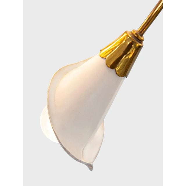 Metal Mid-Century Modern Italian Brass and Metal Pendant Lamp by Angelo Lelii, 1950s For Sale - Image 7 of 9