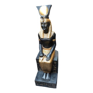 Large Egyptian Goddess Isis (Aset) Sitting With Solar Disc Veronese For Sale