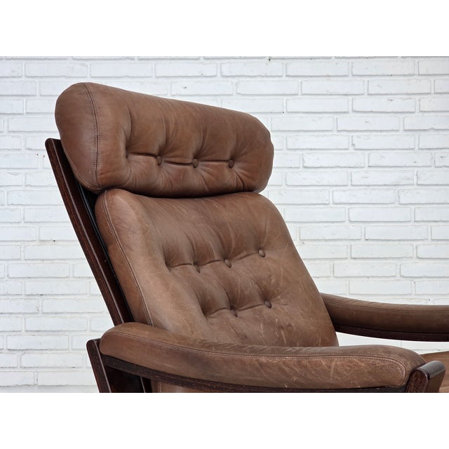 Vintage Danish Lounge Chair in Leather by Georg Thams, 1970s For Sale - Image 9 of 18