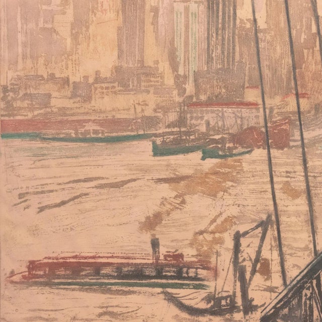 Paper 'New York, View of the East River' After Max Pollak, 1928, Paris, Metropolitan Museum, Smithsonian For Sale - Image 7 of 11