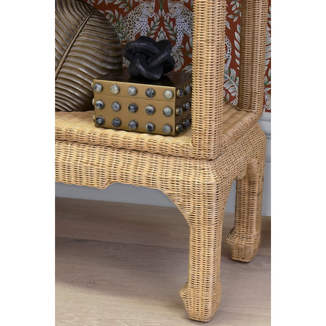 Tan Matthew Izzo Home Cavalier Ming Style Five Shelf Etagere in Woven Rattan For Sale - Image 8 of 9