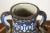 Early 20th Century Antique Moroccan Footed Vase, Blue & White Ceramic With Filigree For Sale - Image 5 of 9