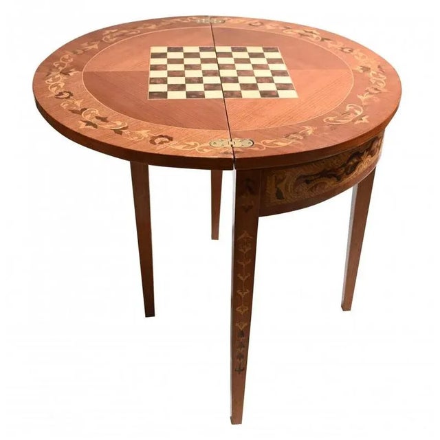 French Games Table with Marquetry Inlay For Sale - Image 5 of 7