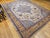 Brown Vintage Turkish Oushak Rug, Handwoven Geometric Pattern, Ivory & Blue, 8' x 11' For Sale - Image 8 of 18