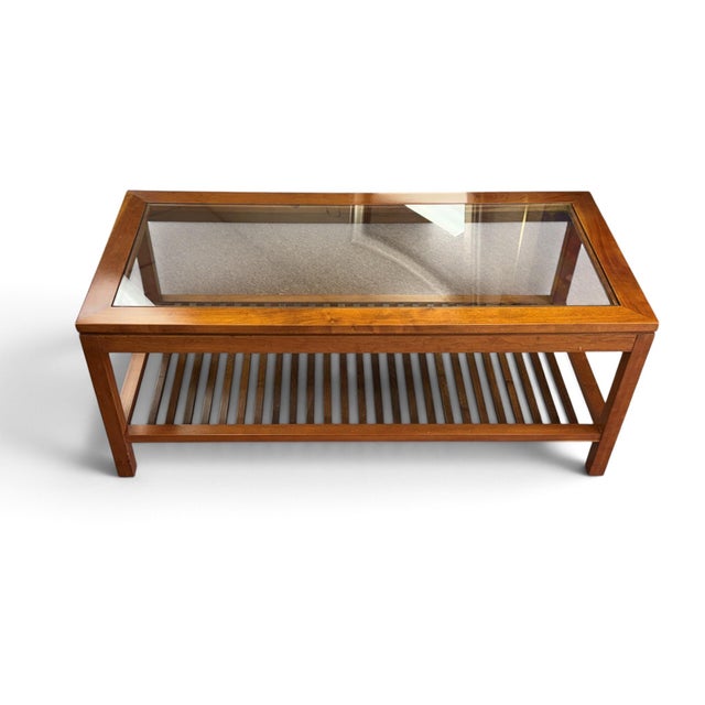 Vintage Stickley Glass Top Cocktail or Coffee Table For Sale - Image 10 of 17