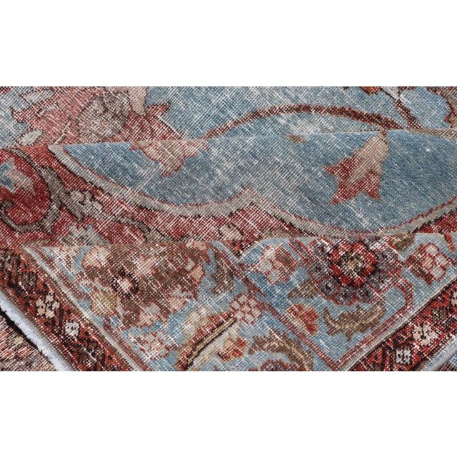Early 20th Century Antique Persian Tabriz Khoy Rug in Wool With Large Floral Design For Sale - Image 12 of 13