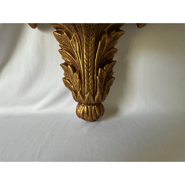 Mid 20th Century Vintage Mid Century Neoclassical Gold Gilt Wall Bracket, Made in Mexico For Sale - Image 5 of 13