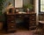 Spanish Revival 1950s Brown-Saltman “Montecito” Solid-Wood Double-Pedestal Desk — Labeled, Los Angeles For Sale - Image 3 of 12