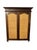 Vintage Indonesian armoire featuring beautifully handwoven natural rattan door panels set in a solid wood frame. Warm,...