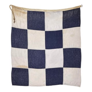 Large Vintage Cotton Nautical Signal Flag For Sale