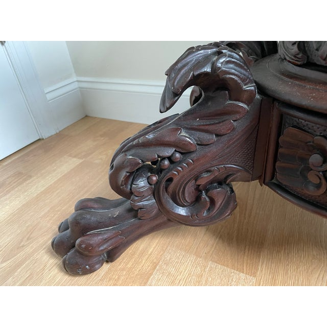 Hand Carved Late 19th C. Continental Rococo Revival Mahogany Flip‑Top Gueridon / Salon Table For Sale In New York - Image 6 of 11