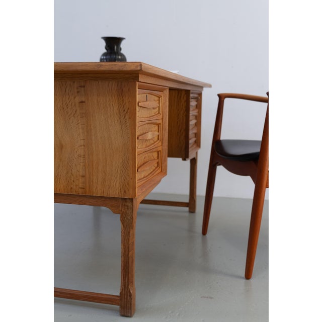 Mid-Century Modern Danish Freestanding Oak Desk by Henning Kjærnulf, 1960s For Sale - Image 12 of 18