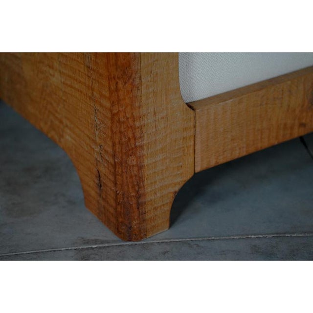 Vintage Belgian Oak Lounge Chairs with Linen Cushions, 1950s, Set of 2 For Sale - Image 10 of 15