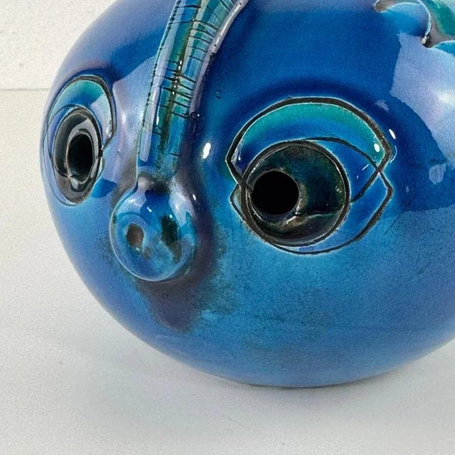 Ceramic Rimini Blu Fish attributed to Aldo Londi for Bitossi, Italy, 1970s For Sale - Image 11 of 15
