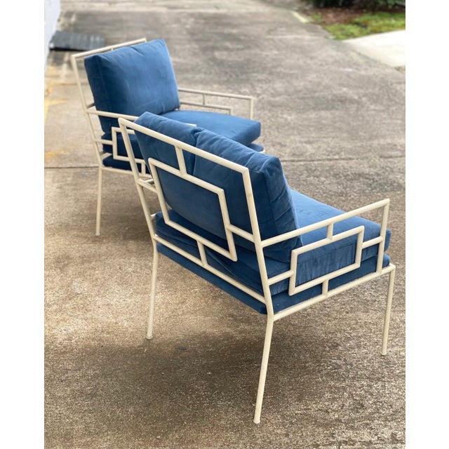 Blue Mr. Brown London Fitzroy Blue Chairs - a Pair For Sale - Image 8 of 10