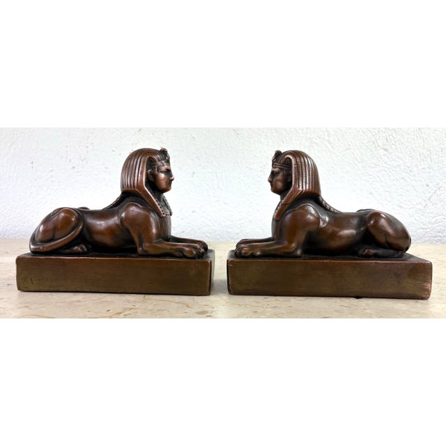 Early 20th Century Copper Sphinx Sculptures / Pair For Sale In Philadelphia - Image 6 of 12