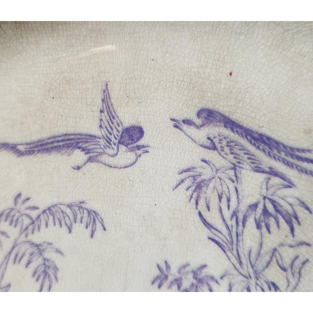 Victorian Staffordshire Lavender Transferware Plate with Chusan Pattern from Clementson Brothers For Sale - Image 4 of 12