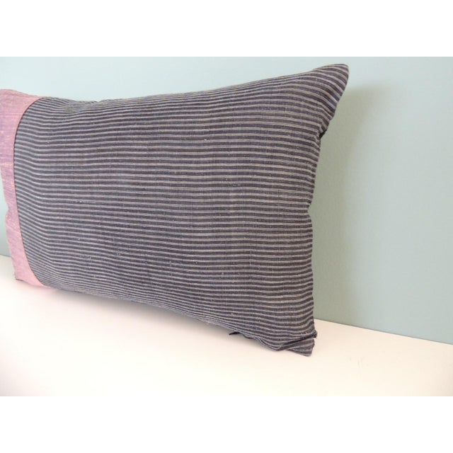 Petite Woven Silk Boudoir Decorative Pillow For Sale - Image 4 of 4