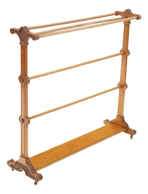 Antique Arts and Crafts Oak Towel Rail Stand, 1890s